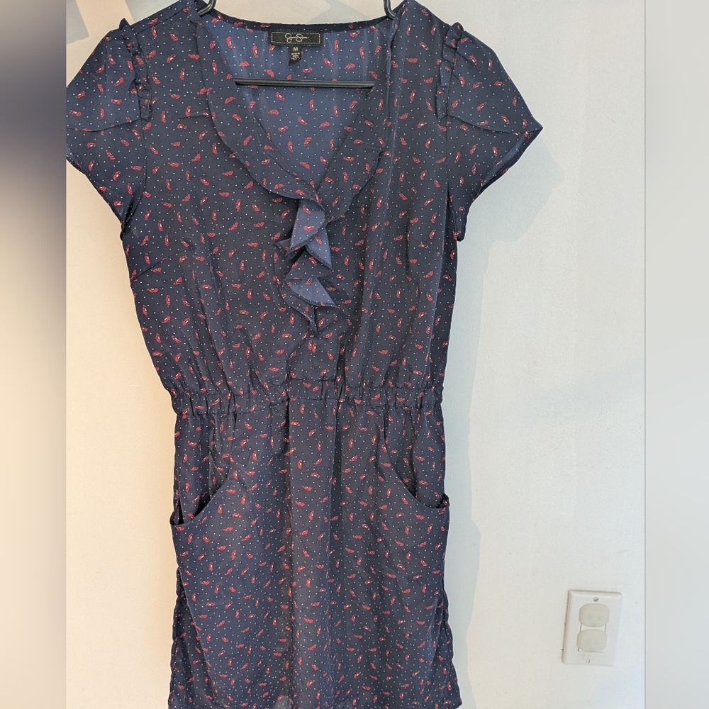 Jessica Simpson Navy and Red Dress